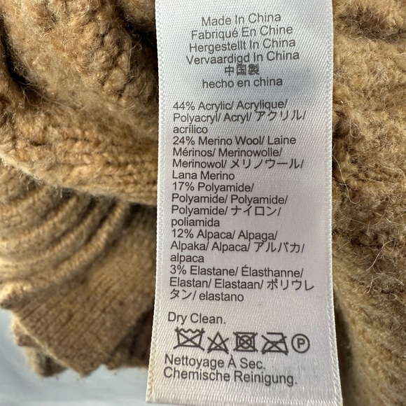 J. Crew Cable Knit Stretch Merino Wool Cardigan Sweater in Brown Size Medium - Picture 6 of 9